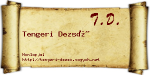 Tengeri Dezső névjegykártya